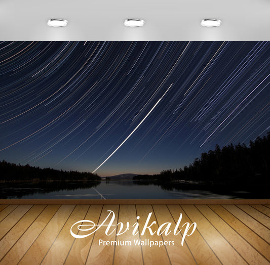 Avikalp Exclusive Awi5845 Movement Of The Stars In The Sky Nature Full HD Wallpapers for Living room