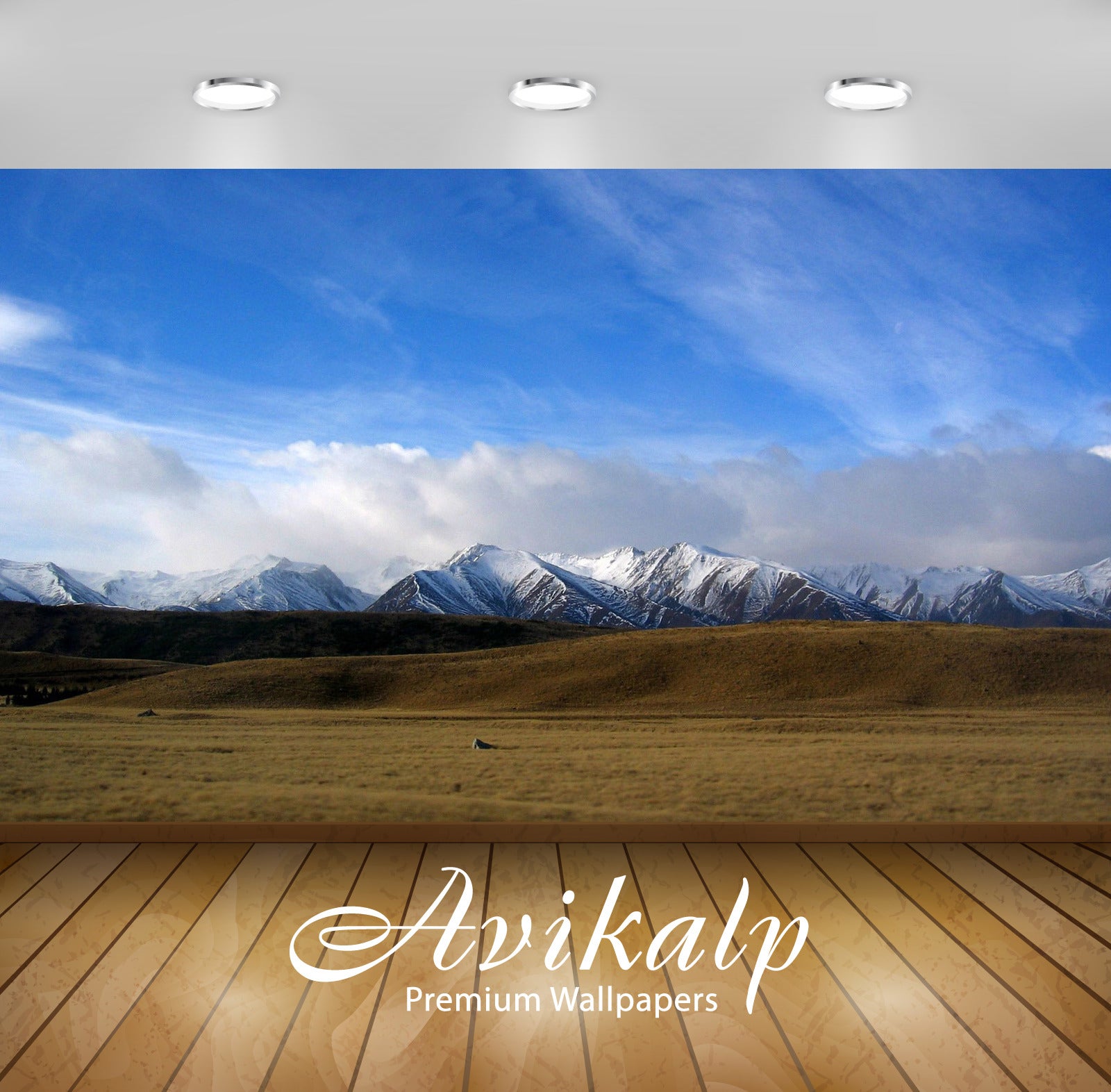 Avikalp Exclusive Awi5854 New Zealand Mountain Range Nature Full HD Wallpapers for Living room, Hall