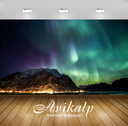 Avikalp Exclusive Awi5859 Northern Lights Over Lofoten Island Norway Nature Full HD Wallpapers for L