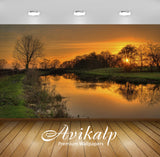 Avikalp Exclusive Awi5868 Orange Sunset Nature Full HD Wallpapers for Living room, Hall, Kids Room,