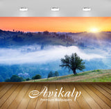 Avikalp Exclusive Awi5869 Orange Sunset Over The Foggy Valley Nature Full HD Wallpapers for Living r