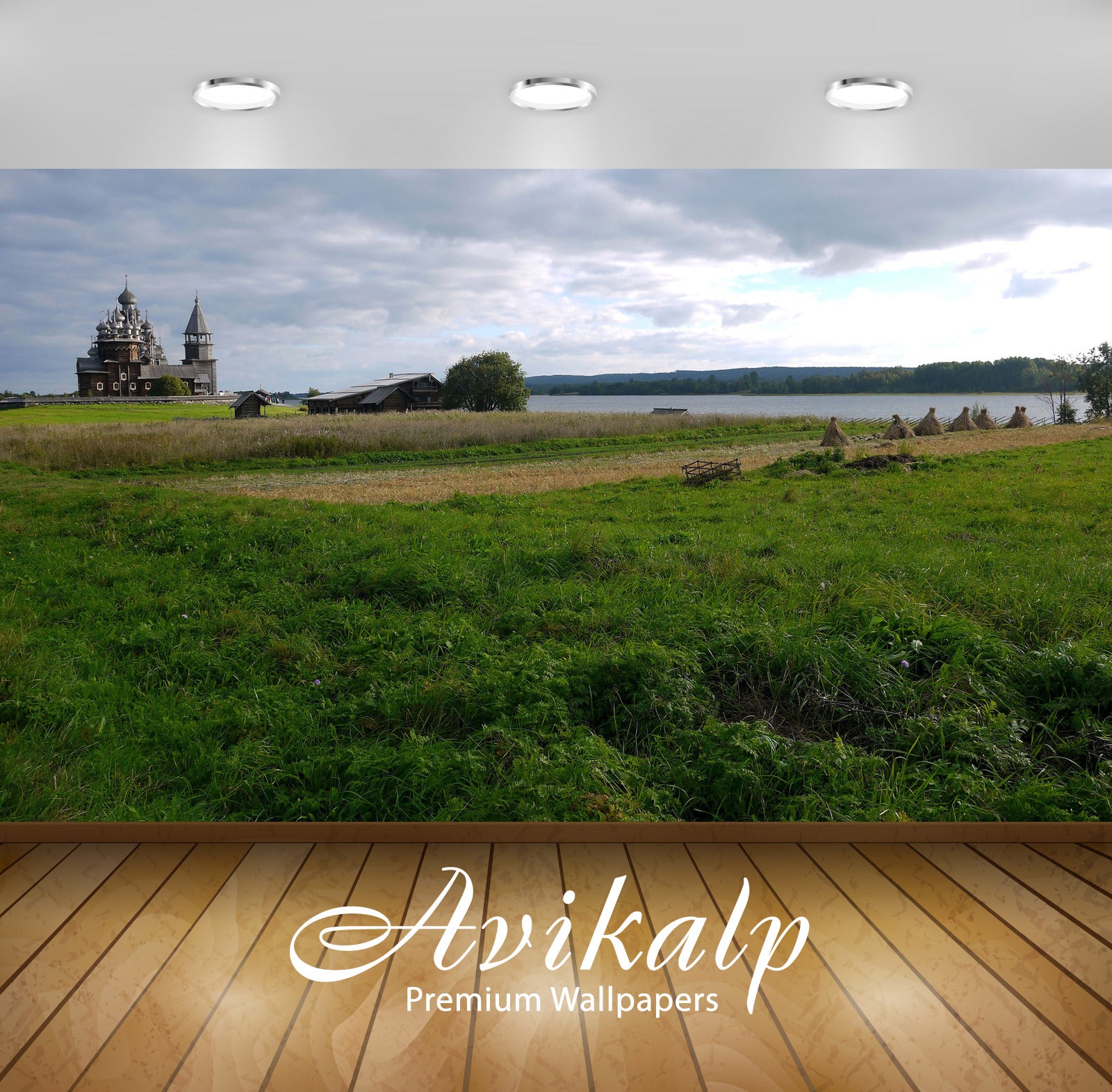 Avikalp Exclusive Awi5870 Orthodox Church In The Valley By The River Nature Full HD Wallpapers for L