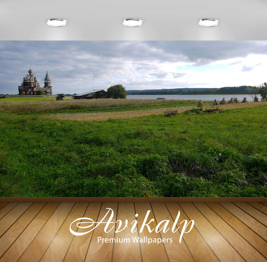 Avikalp Exclusive Awi5870 Orthodox Church In The Valley By The River Nature Full HD Wallpapers for L