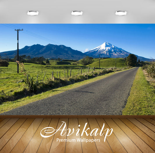 Avikalp Exclusive Awi5905 Path To The Snowy Peak Nature Full HD Wallpapers for Living room, Hall, Ki