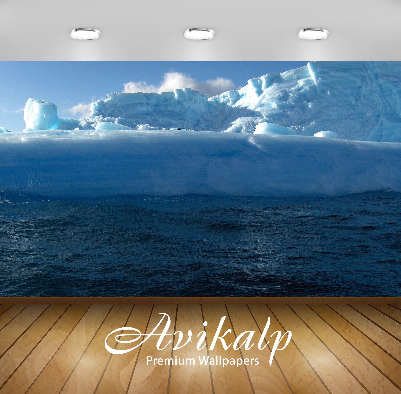 Avikalp Exclusive Awi5910 Penguins On Glacier Nature Full HD Wallpapers for Living room, Hall, Kids