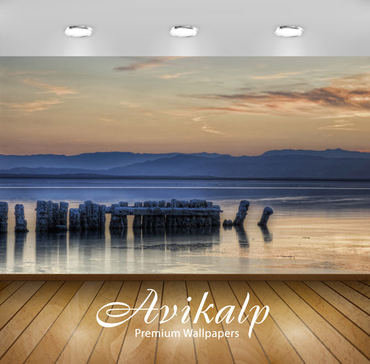 Avikalp Exclusive Awi5918 Pillars In The Lake Nature Full HD Wallpapers for Living room, Hall, Kids