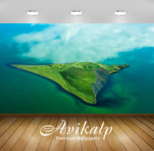 Avikalp Exclusive Awi5939 Pseudocrater Isle Nature Full HD Wallpapers for Living room, Hall, Kids Ro