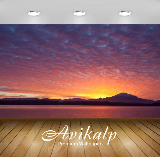 Avikalp Exclusive Awi5940 Purple Clouds At Sunset Nature Full HD Wallpapers for Living room, Hall, K