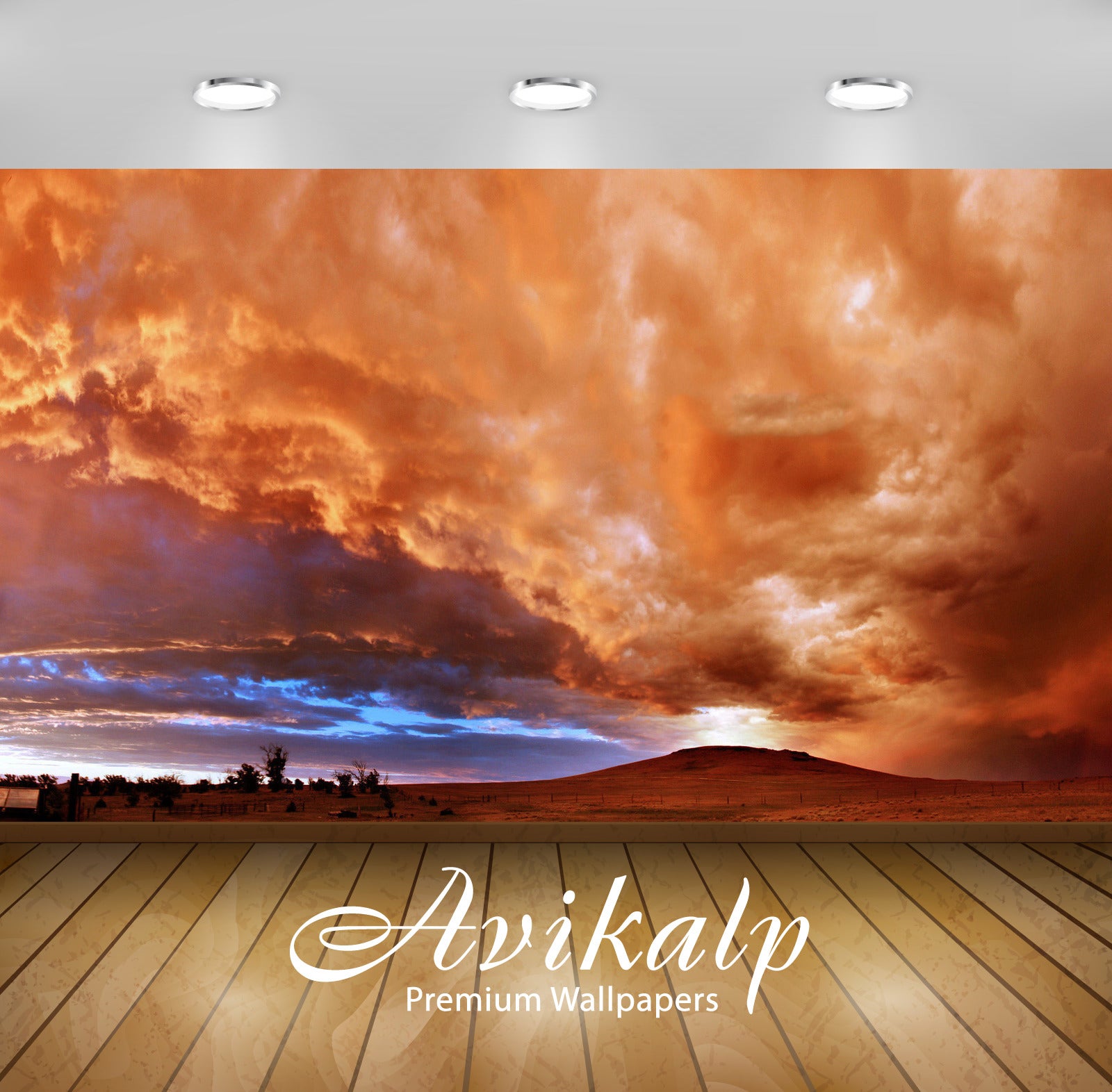 Avikalp Exclusive Awi5966 Red Clouds At Sunset Nature Full HD Wallpapers for Living room, Hall, Kids