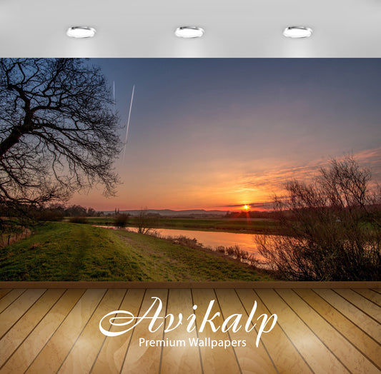 Avikalp Exclusive Awi5987 River At Sunset Nature Full HD Wallpapers for Living room, Hall, Kids Room