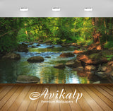 Avikalp Exclusive Awi6112 Rocky River In The Forest Nature Full HD Wallpapers for Living room, Hall,