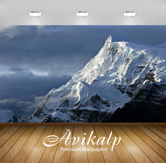 Avikalp Exclusive Awi6285 Snowy Mountains Nature Full HD Wallpapers for Living room, Hall, Kids Room