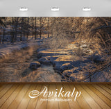 Avikalp Exclusive Awi6315 Snowy Rocks By The River Nature Full HD Wallpapers for Living room, Hall,