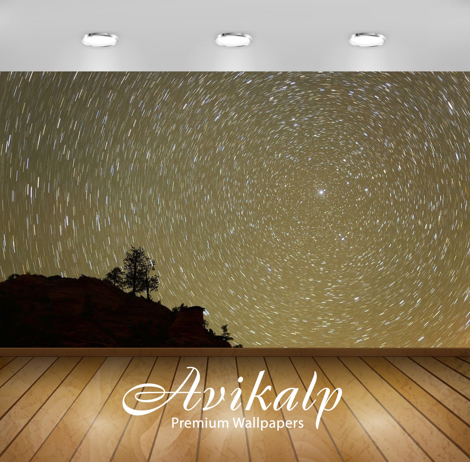 Avikalp Exclusive Awi6352 Starry Sky Spinning Around The Bright Star Nature Full HD Wallpapers for L