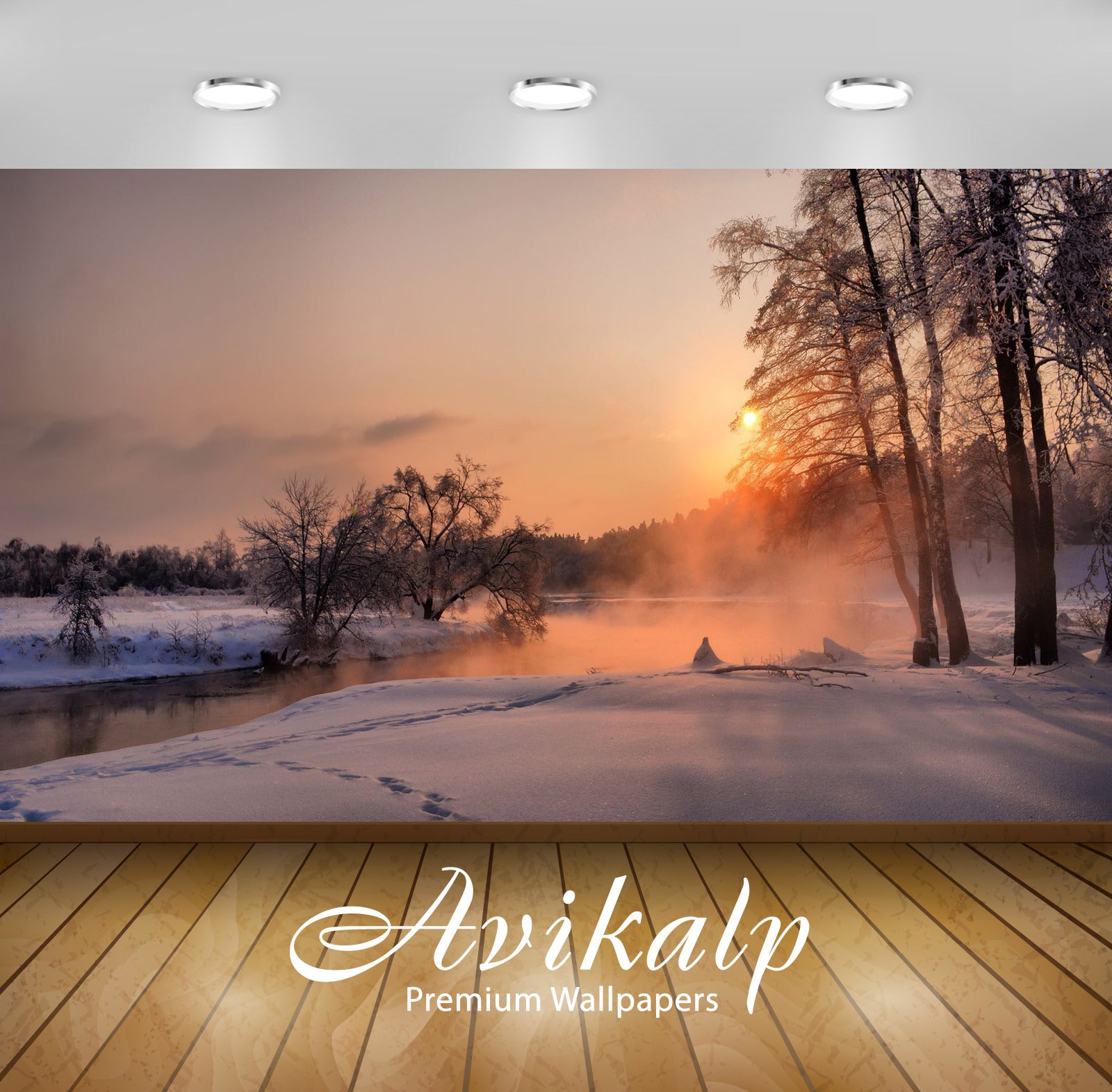 Avikalp Exclusive Awi6354 Steam Rising From The River By The Frozen Nature Nature Full HD Wallpapers