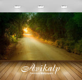 Avikalp Exclusive Awi6388 Sun At The End Of The Tree Tunnel Nature Full HD Wallpapers for Living roo