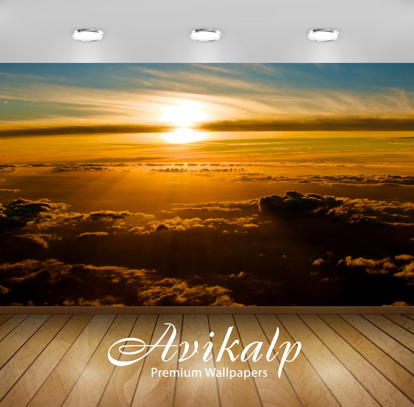 Avikalp Exclusive Awi6478 Sunset Above The Clouds Nature Full HD Wallpapers for Living room, Hall, K