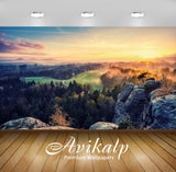 Avikalp Exclusive Awi6501 Sunset Light Reflected In The Fog Above The Forest Nature Full HD Wallpape