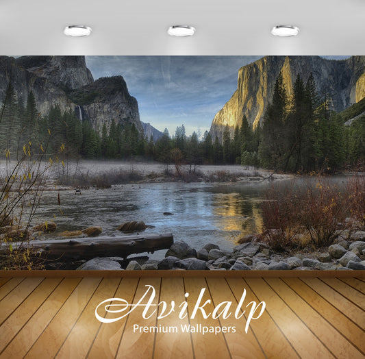 Avikalp Exclusive Awi6509 Sunset Light Upon A Rocky Peak In Yellowstone National Park Nature Full HD