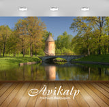 Avikalp Exclusive Awi6581 Tower By The River Bridge Nature Full HD Wallpapers for Living room, Hall,