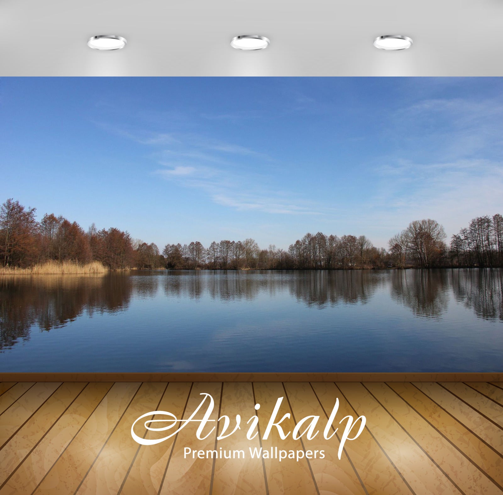 Avikalp Exclusive Awi6605 Trees By The Water Nature Full HD Wallpapers for Living room, Hall, Kids R