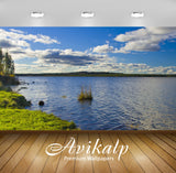 Avikalp Exclusive Awi6622 Turf Of Grass Rising From The Lake Nature Full HD Wallpapers for Living ro