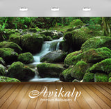 Avikalp Exclusive Awi6647 Water Falling Through The Mossy Rock Nature Full HD Wallpapers for Living