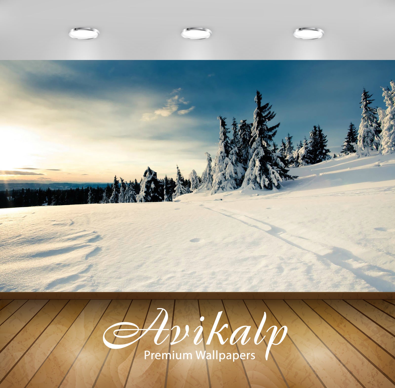 Avikalp Exclusive Awi6713 Winter Landscape Nature Full HD Wallpapers for Living room, Hall, Kids Roo