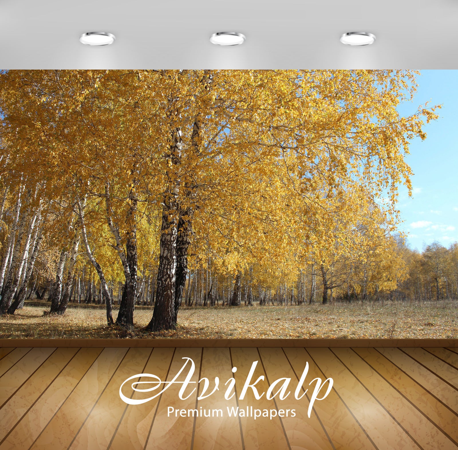 Avikalp Exclusive Awi6746 Yellow Forest Nature Full HD Wallpapers for Living room, Hall, Kids Room,