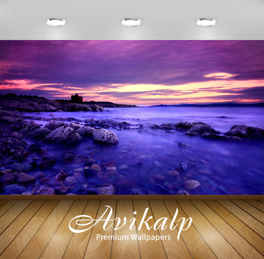 Avikalp Exclusive Awi6788 Amazing Purple Sunset Nature HD Wallpaper