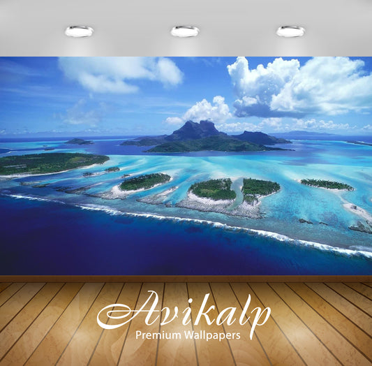 Avikalp Exclusive Awi6813 Ariel View Of Bora Bora Nature HD Wallpaper