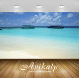 Avikalp Exclusive Awi6855 Boat Near The White Sandy Beach Nature HD Wallpaper