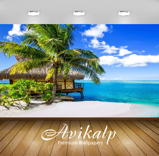 Avikalp Exclusive Awi6867 Bora Bora Resort Nature HD Wallpaper