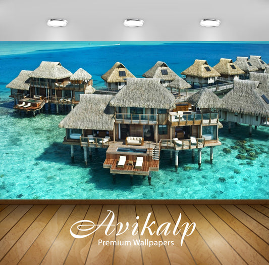 Avikalp Exclusive Awi6869 Bora Bora Resort Above The Water Nature HD Wallpaper