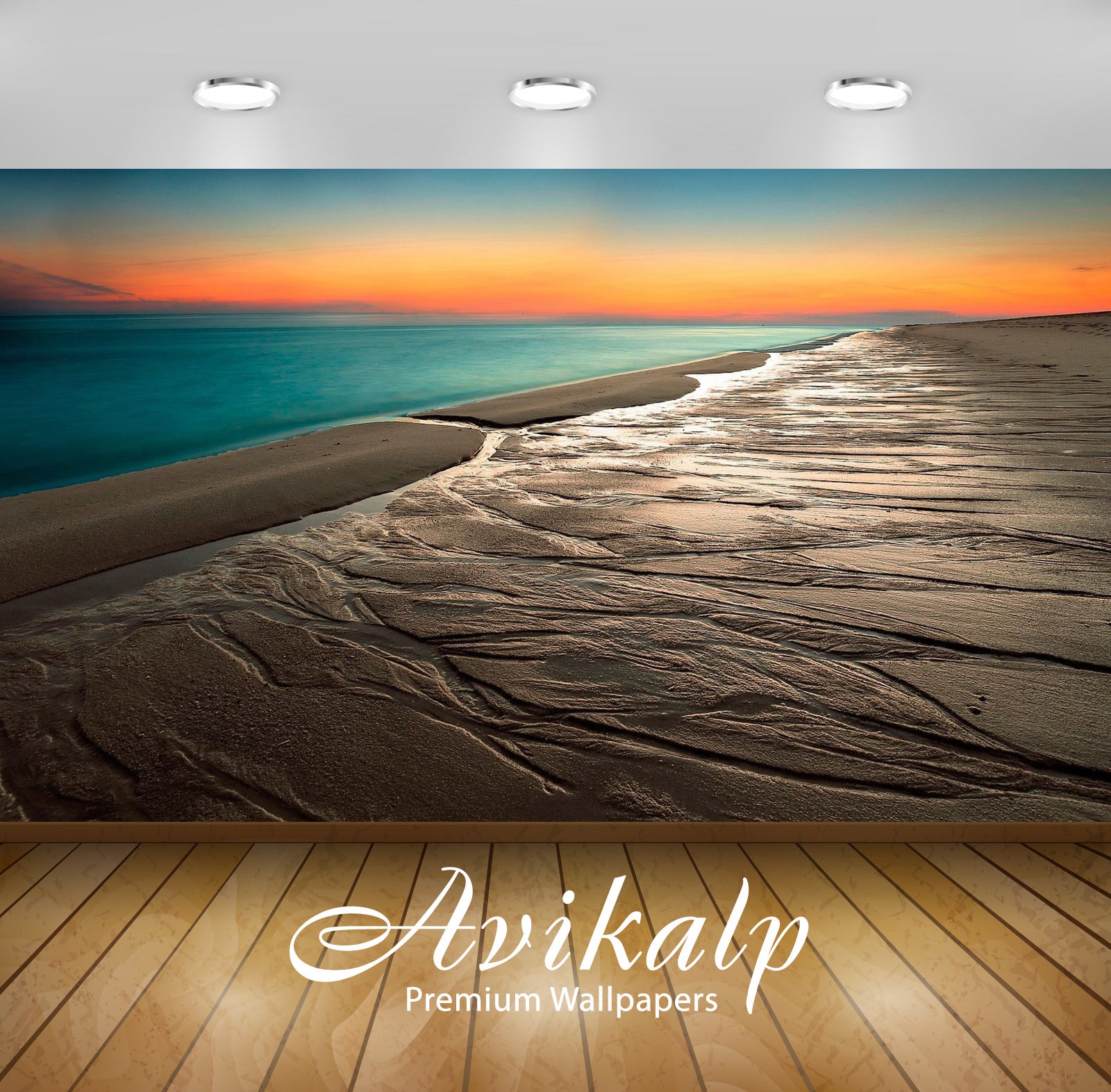 Avikalp Exclusive Awi6885 Calm Ocean At Sunset Nature HD Wallpaper