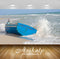 Avikalp Exclusive Awi7389 Waves Splashing On A Blue Boat On The Beach Nature HD Wallpaper
