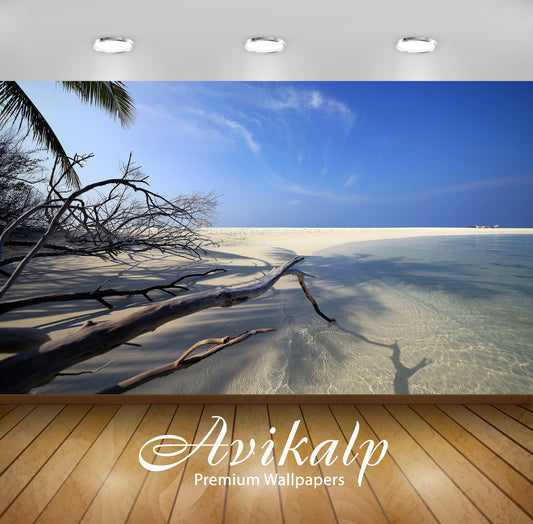 Avikalp Exclusive Awi7402 White Sandy Beach Nature HD Wallpaper