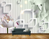 Avikalp MWZ0003 White Purple Flowers HD Wallpaper