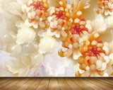 Avikalp MWZ0018 Orange White Flowers 3D HD Wallpaper