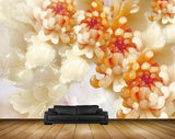 Avikalp MWZ0018 Orange White Flowers 3D HD Wallpaper