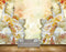 Avikalp MWZ0021 White Orange Peacocks Flowers HD Wallpaper