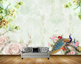 Avikalp MWZ0029 Peacocks Flowers Plants 3D HD Wallpaper