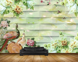Avikalp MWZ0030 Peacocks Flowers Birds Plants 3D HD Wallpaper