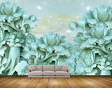 Avikalp MWZ0037 Green Flowers Leaves Plants HD Wallpaper