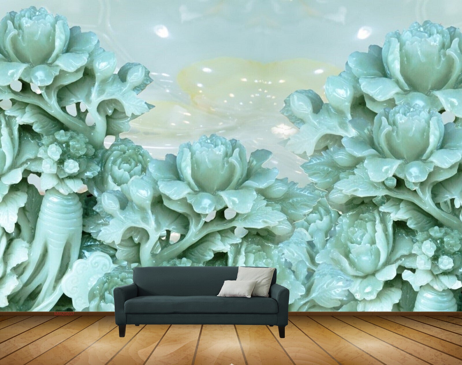 Avikalp MWZ0037 Green Flowers Leaves Plants 3D HD Wallpaper