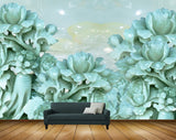 Avikalp MWZ0037 Green Flowers Leaves Plants 3D HD Wallpaper