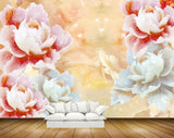 Avikalp MWZ0039 White Pink Red Flowers 3D HD Wallpaper