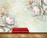 Avikalp MWZ0042 White Pink Flowers 3D HD Wallpaper