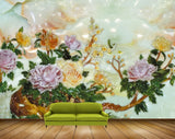 Avikalp MWZ0043 Pink Orange Flowers Plants 3D HD Wallpaper