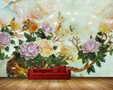 Avikalp MWZ0043 Pink Orange Flowers Plants 3D HD Wallpaper